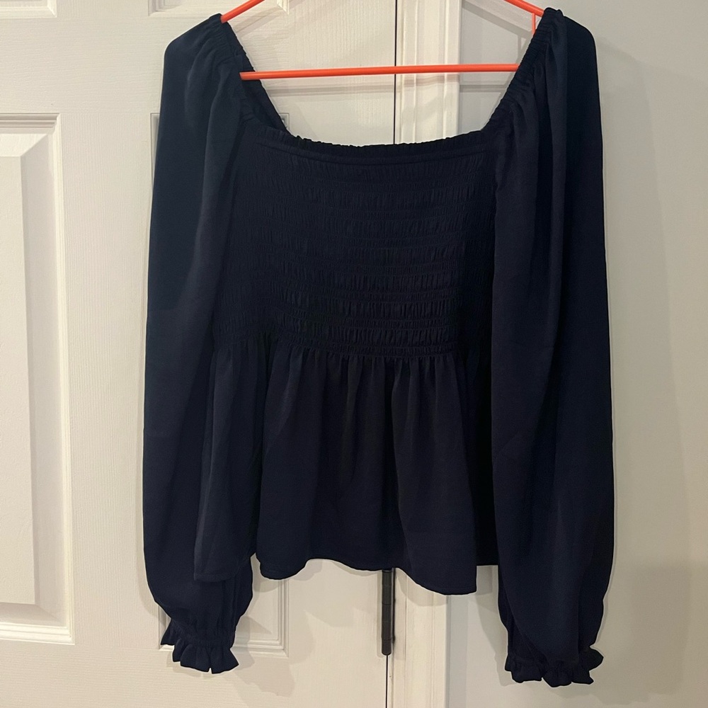 GAP navy Smocked Women's Blouse